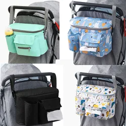 Universal Baby Stroller Organizer with Cup Holders . Diaper Storage, 