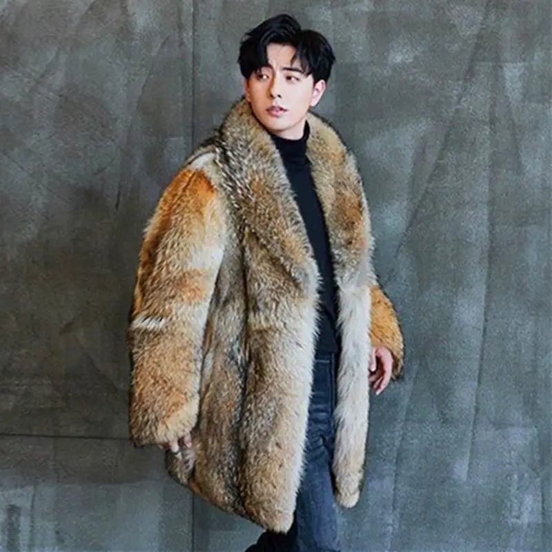 Top Trends: 2021 High-end Direct Sales Men's Medium And Long Wolf Fur Coat Fur Coat Mink Fur Coat Men Shoppable Styles - Image 5