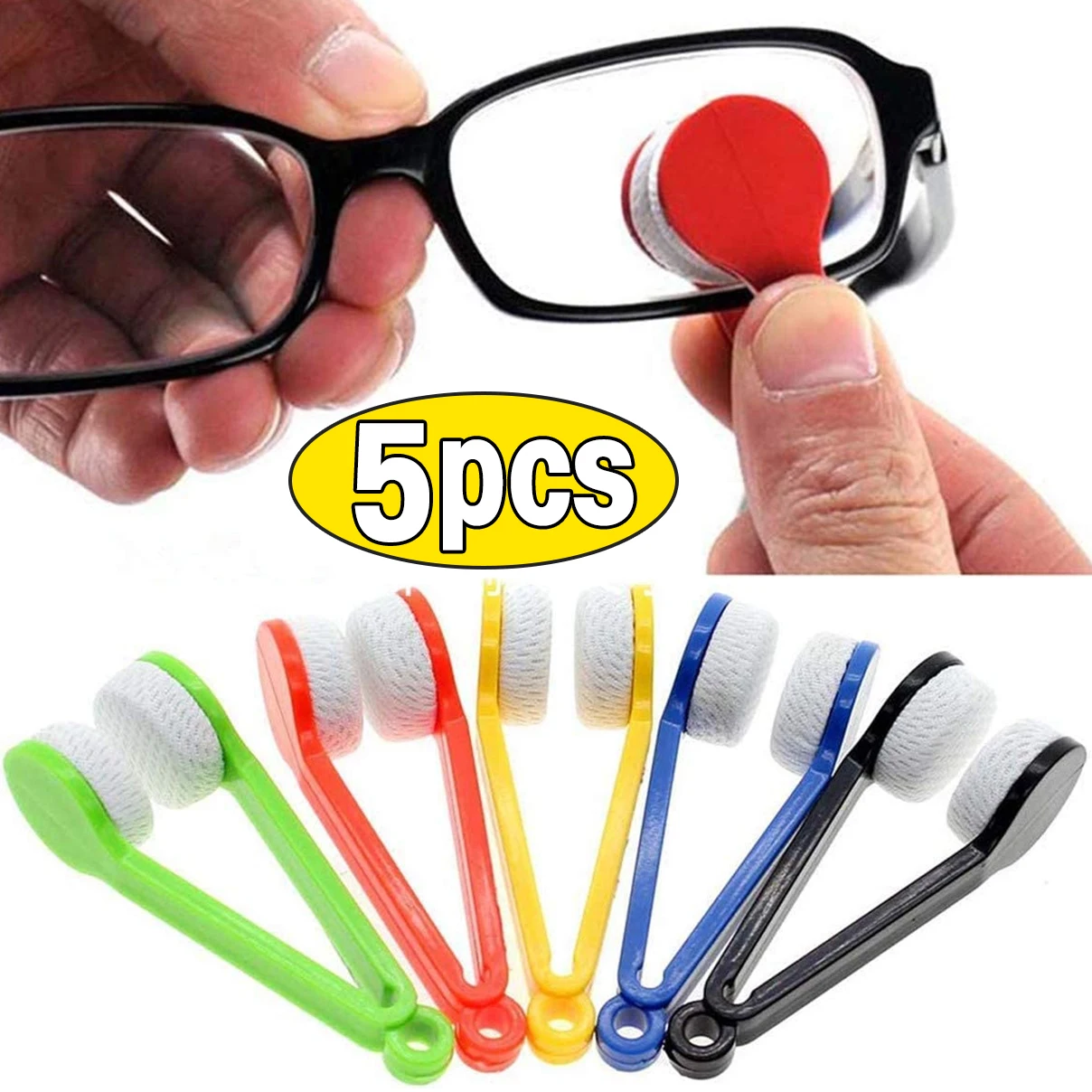 Top Trends: 5pcs Mini Two-side Glasses Brush Microfiber Spectacles Cleaner Glasses Cleaning Rub Cleaner Eyeglass Cleaner Brush Screen Rub Shoppable Styles