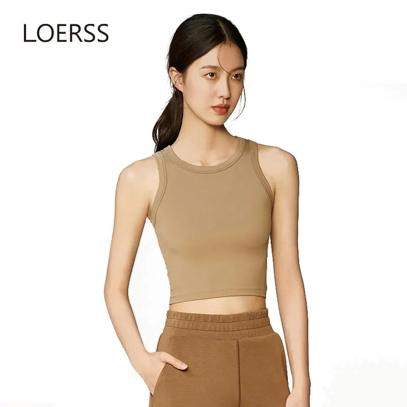 Top Trends: LOERSS Sports Vest Women&#039;s Basic Slim Fit Sleeveless Tank Top Seamless Push Up O-Neck Sportwear Fitness Yoga Female Tank Top Shoppable Styles