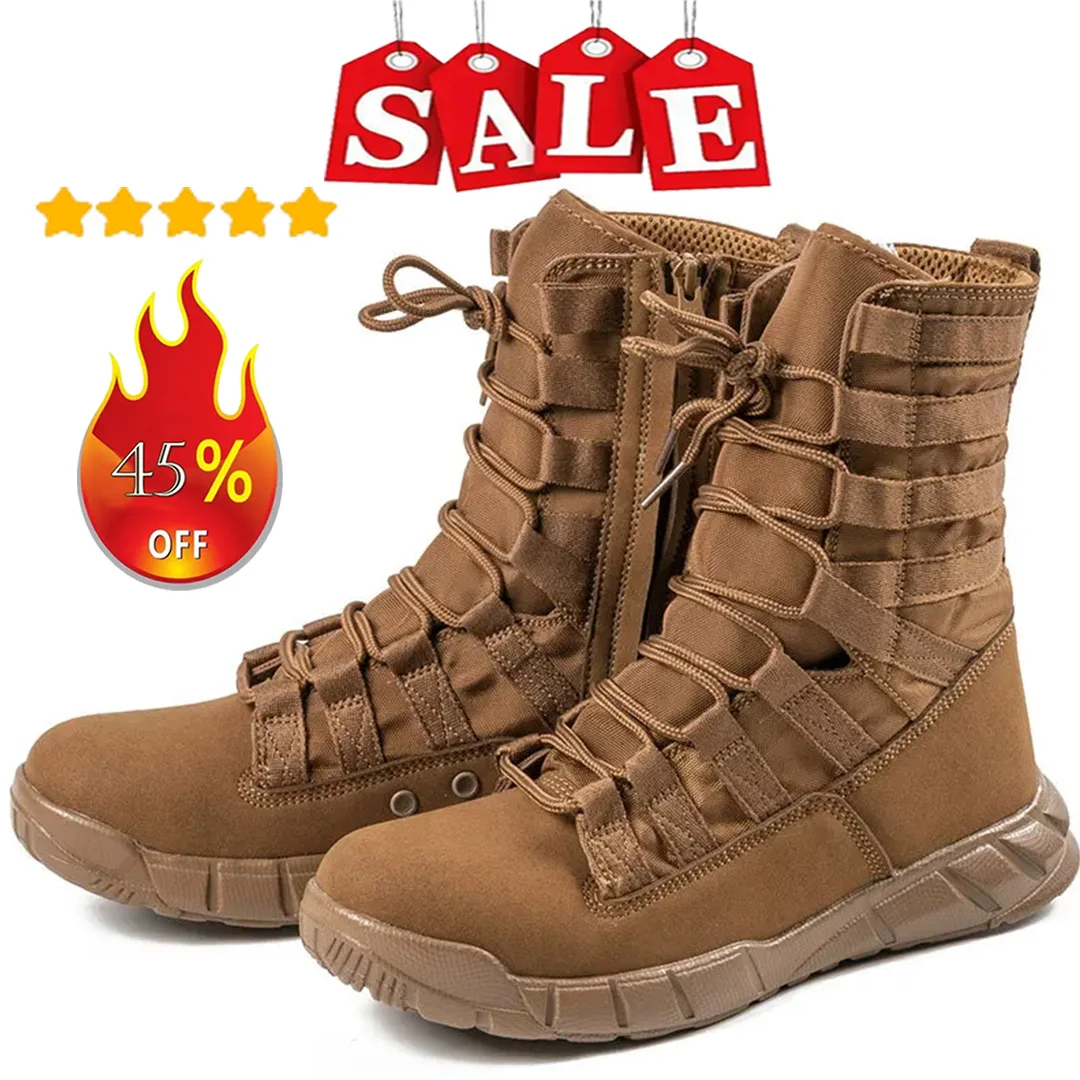 Top Trends: Genuine Lightweight Combat Military Boots Tactical Boots Men Outdoor Hiking Desert Army Shoes Breathable Male Jungle Ankle Shoes Shoppable Styles