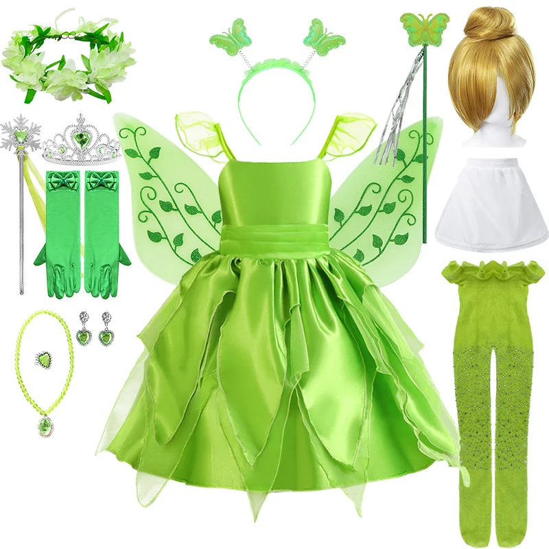 Top Trends: Halloween Cosplay Tinker Bell Fairy Princess Dress For Girls Halloween Children Role-playing Performance Party Tiana Elf Costume Shoppable Styles