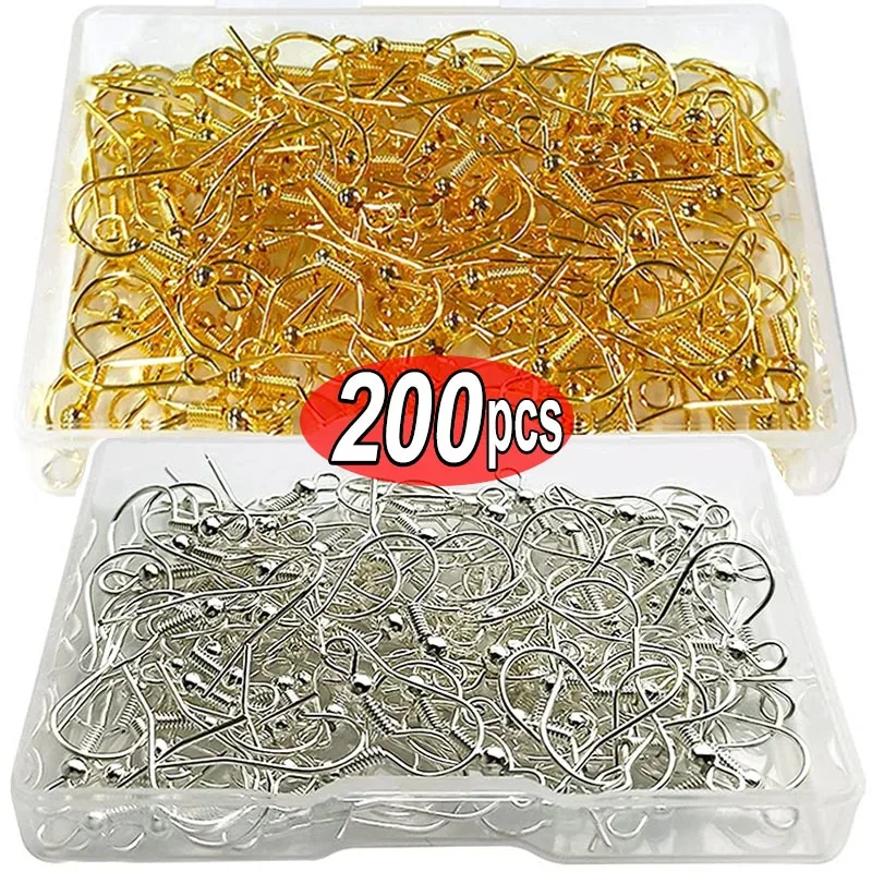 Top Trends: 100 / 200pcs Stainless Steel Ear Hook Findings Clasps Hooks DIY Earring Supplies Accessories Earwire Jewelry For Making Parts Shoppable Styles