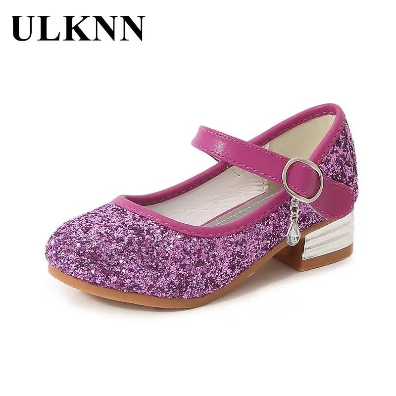 Top Trends: High-heeled Shoes For Girls 2023 New Four Seasons Children Shoes Kids Single Sequined Shoes Princess Students Dance Shoe Party Shoppable Styles