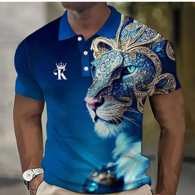 Top Trends: Animal Men&#039;S Polo Shirt 3d Lion Printing Casual Daily Lapel Tops Tees Fierce Beast T Shirt For Man Clothing Summer Short Sleeves Shoppable Styles