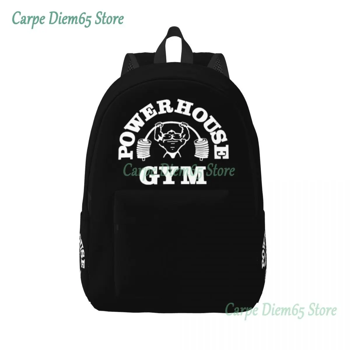 Top Trends: Personalized Powerhouse Gym Canvas Backpacks Men Women Casual Bookbag For School College Fitness Building Muscle Bags Shoppable Styles