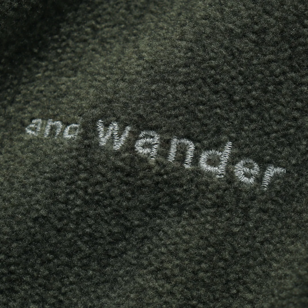 Top Trends: And Wander Men's Fleece Sweaters Japanese Winter Trend Outdoor Functional Letter Embroidery Casual Round Neck Loose Pullovers Shoppable Styles - Image 6