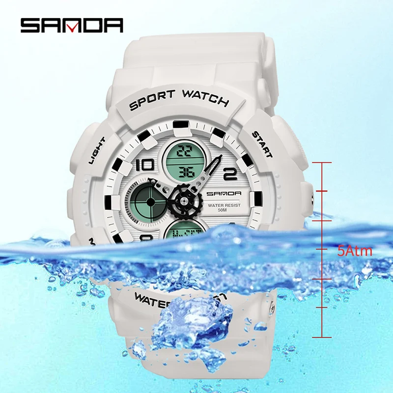 Top Trends: SANDA Fashion Luxury Women Watch 50M Waterproof Outdoor Sports Electronic Clock Multifunction Women Digital Watches Reloj Mujer Shoppable Styles - Image 6