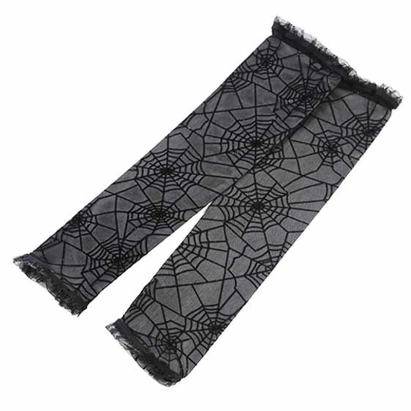 Top Trends: Halloween Creativity Women Spider Web Pattern Gloves Sexy Female Mesh Gloves Driving Punk Goth Dance Black Fingerless Mittens Shoppable Styles - Image 6