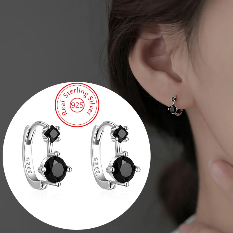 Top Trends: Genuine 925 Sterling Silver New Fashion Jewelry Crystal Zircon Hoop Earrings For Women XY0188 Shoppable Styles