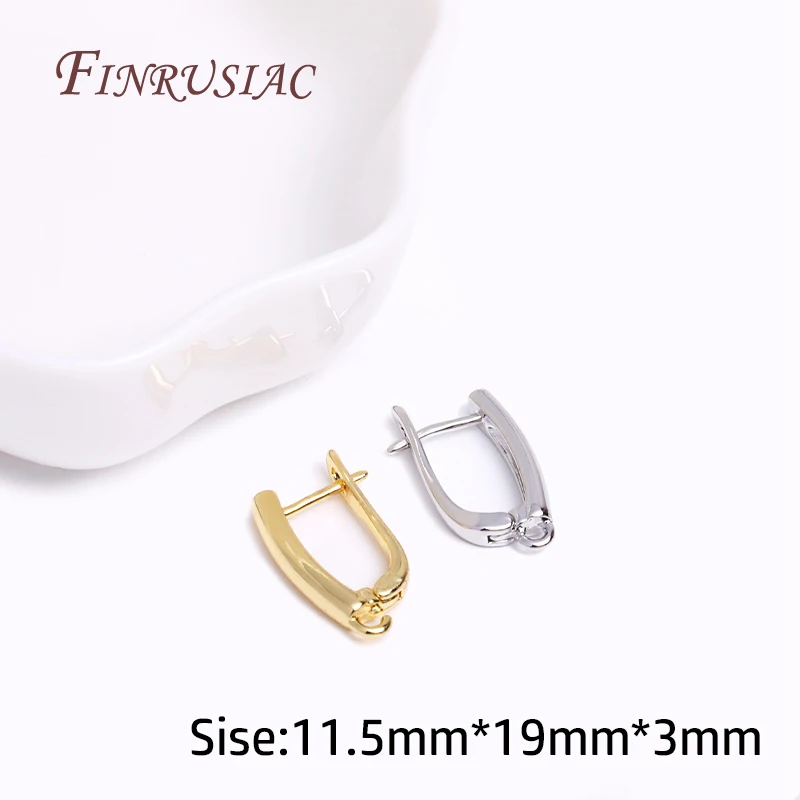 Top Trends: Wholesale 18K Real Gold Plated Anti-Allergy Basic Earwires Fastener Earring Hooks For Woman Jewelry Making Supplies Accessories Shoppable Styles - Image 2