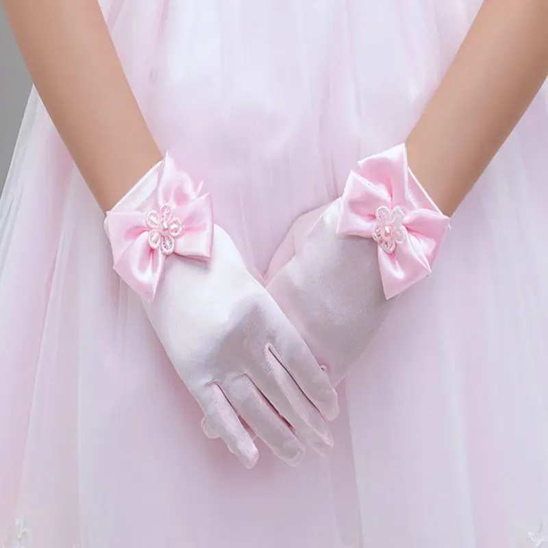 Top Trends: Girl's Bowknot Gloves Charming Party Wear Mittens Ceremony Communion Dress Accessories Kids Children Opera Evening Party Gloves Shoppable Styles - Image 5