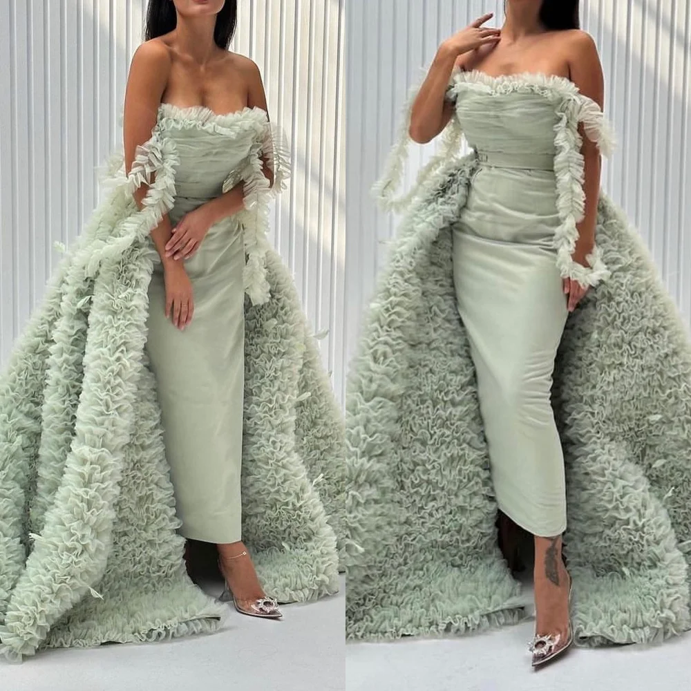 Top Trends: Yipeisha Prom Dress Elegant Off-the-shoulder Ball Gown Sweep Dresses Layered Draped Hugging Satin Customized Shoppable Styles