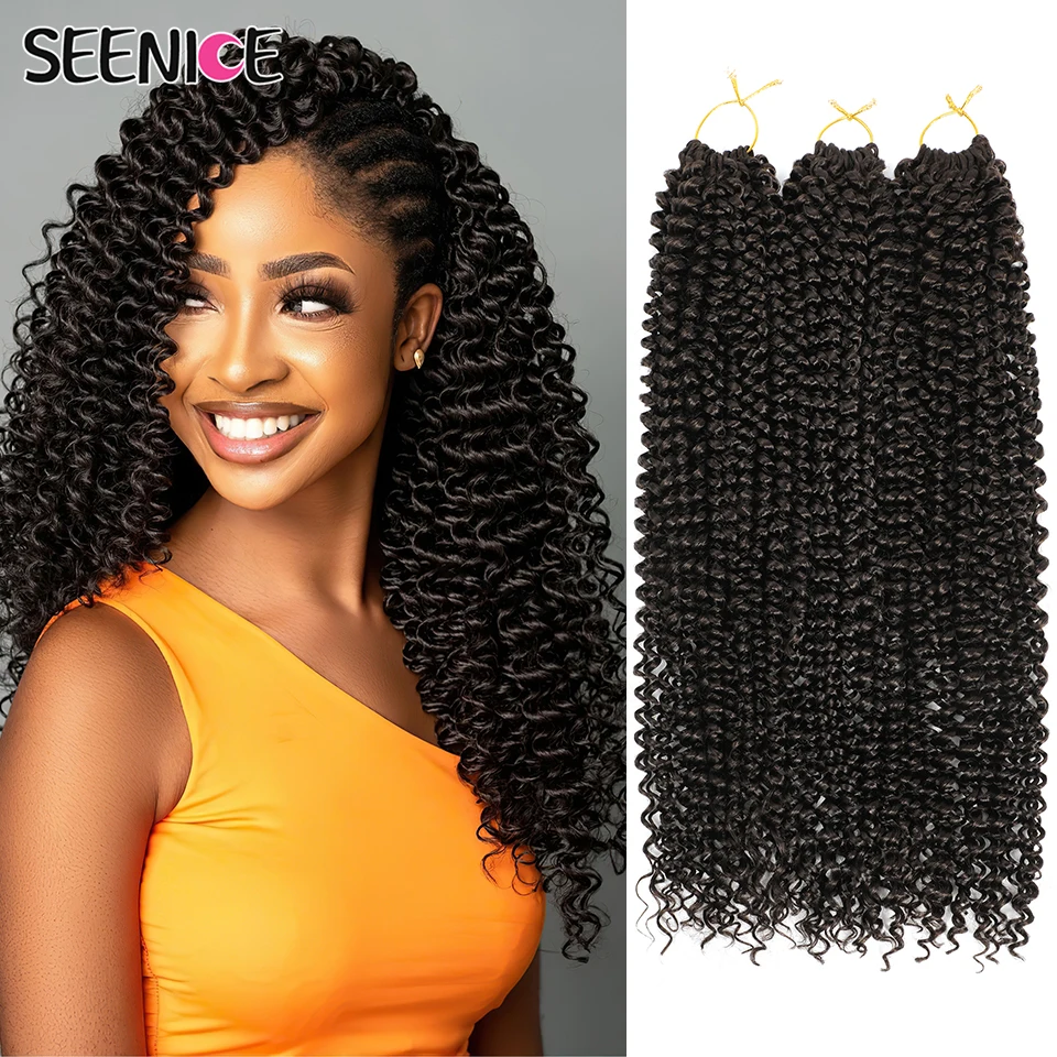 Top Trends: Afro Curls Crochet Hair Water Wave Synthetic Braiding Hair Extensions For Women Natural Ombre Brown Twist Braids Kinky CurlyHair Shoppable Styles