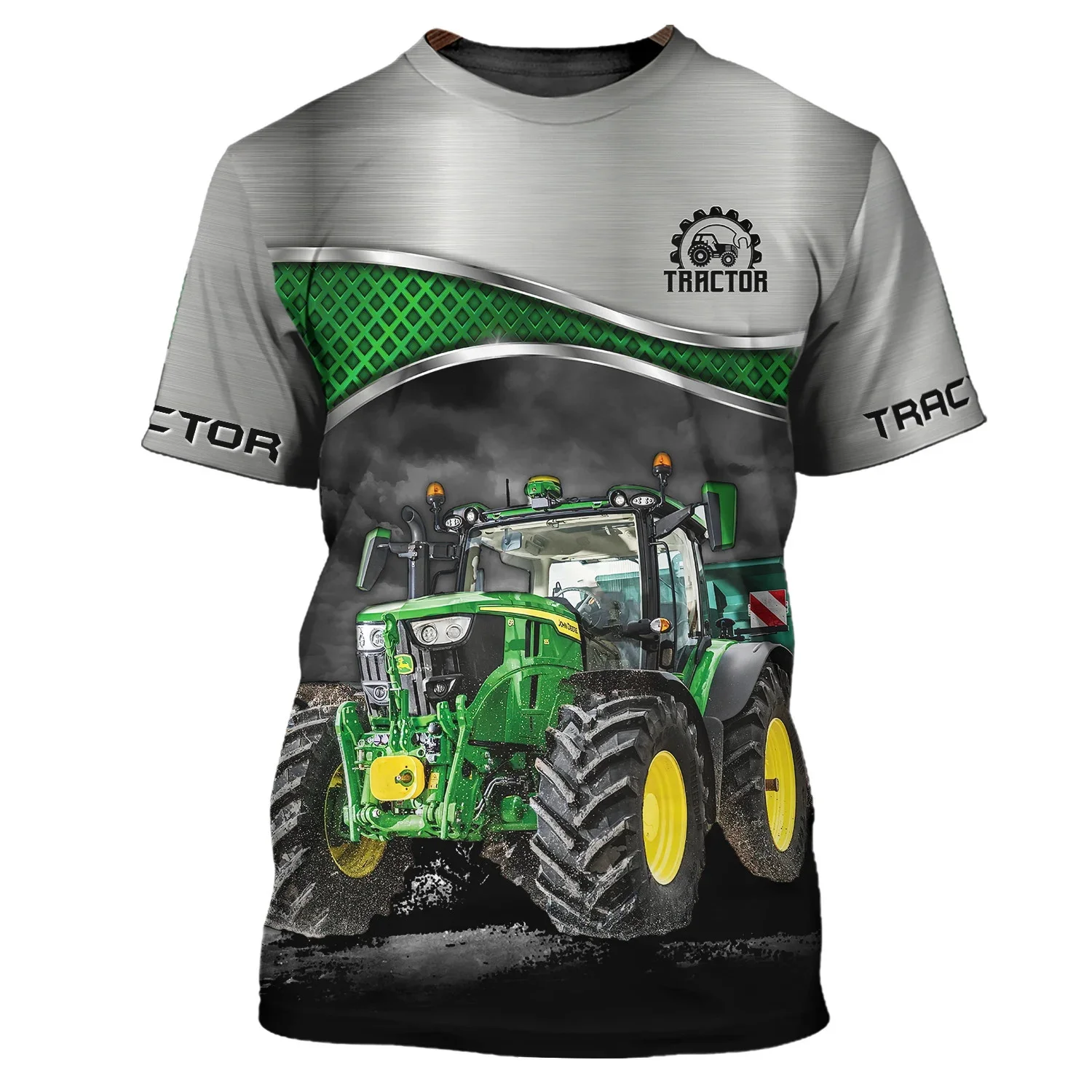 Top Trends: New Summer Tide Tractor Pattern Men T-Shirts Casual 3D Print Tees Hip Hop Personality Round Neck Short Sleeve Quick-Dry Tops Shoppable Styles