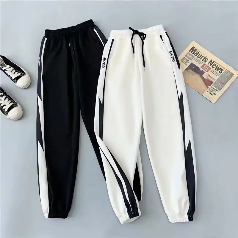 Top Trends: 2023 Spring And Summer Casual Loose And Versatile High Waist Lace Up Pocket Tie Feet Sports Couple Nine Point Harlan Pants Shoppable Styles