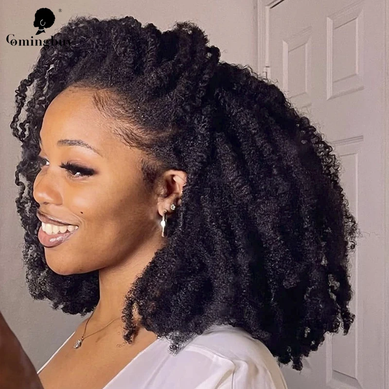 Top Trends: Afro Curly Braiding Hair Bulk Lock Hair Extensions Mongolian Dreadlock Remy Human Hair Crochet Braiding Bulk For Black Women Shoppable Styles