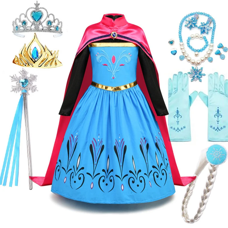 Top Trends: Little Girls Snow Queen Elsa Coronation Costume Fancy Princess Party Apparel Children Carnival Frozen Cosplay Elsa Dress Vestido Shoppable Styles