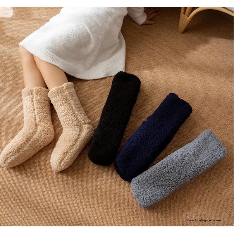 Top Trends: Fluffy Socks Women Slouch Winter Warm Plush Non Slip Grip Fuzzy Sleeping Thick Soft Female Floor Comfy Loose Slippers Sock Shoppable Styles - Image 3