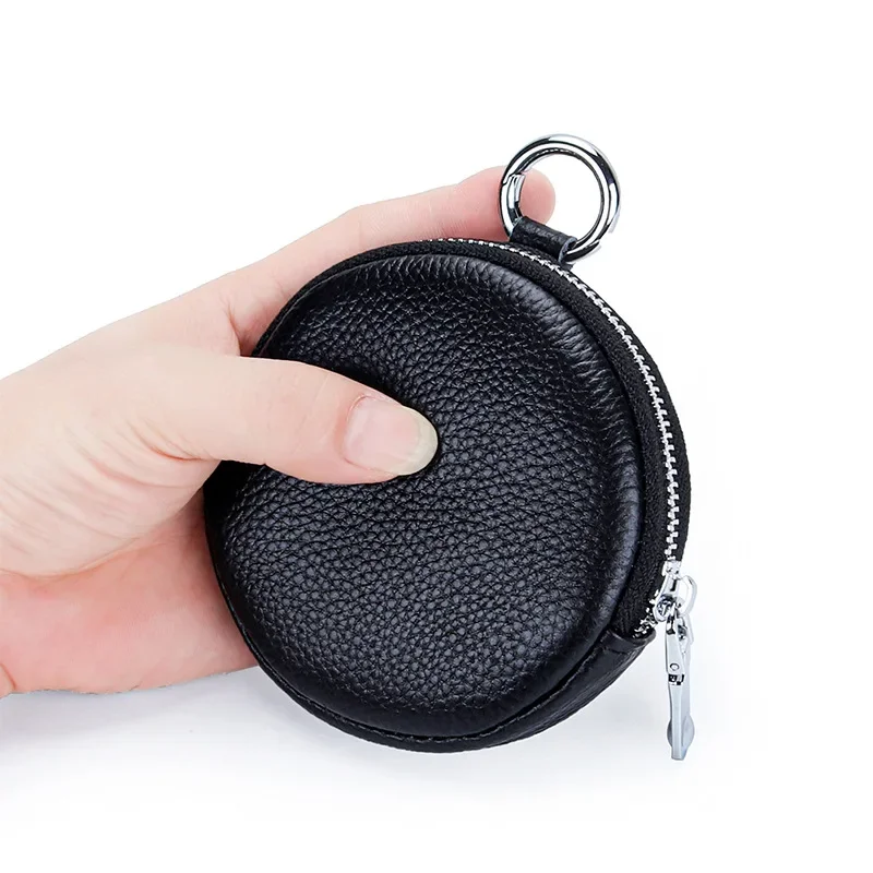 Top Trends: Coin Pouch Keychain For Purse Women Mini Leather Wallet Fashion Coin Purse Purse Round Zipper Pocket Bag Circular Zero Wallet Shoppable Styles