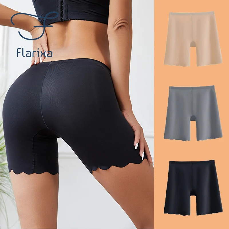 Top Trends: Flarixa 2 In 1 High Waist Seamless Ice Silk Safety Pants Women' Panties Wave Breathable Short Under Skirt Tights Women Underwear Shoppable Styles