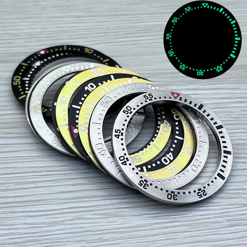 Top Trends: 38mm*30.5mm Steel Watch Bezel Insert Ring C3 Green Luminous Fits Seiko SPB185 SPB187 Watch Cases Bezel Watch Replacement Parts Shoppable Styles