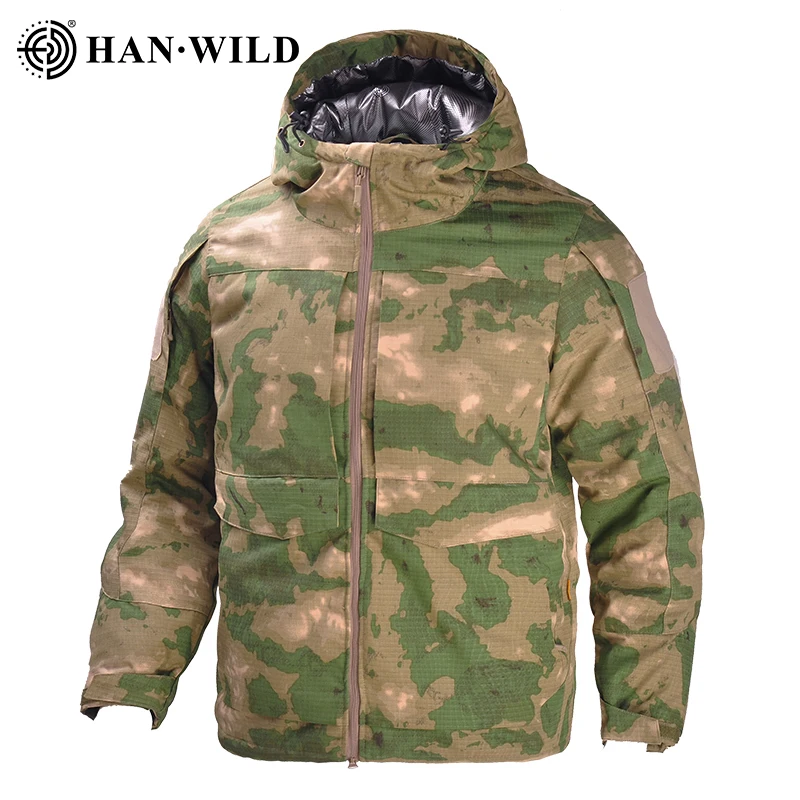 Top Trends: HAN WILD Military Tactical Jackets Men's Waterproof Windbreaker Hooded Heat Reflect Winter Hiking Jacket Men Army Hunting Jacket Shoppable Styles