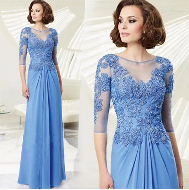 Top Trends: ENOCH Elegant Mother Of The Bride Dresses Lace Beaded Half Sleeves Zipper Party Weddings Banquet Evening Prom Gown Vestidos New Shoppable Styles