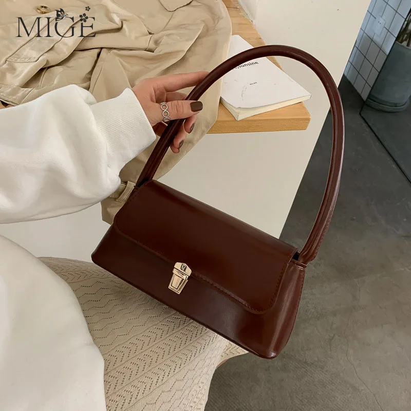 Top Trends: 2022 New Retro Tote Bags For Women 2022 Trendy Vintage Handbag Female Small Subaxillary Bags Casual Retro Mini PU Shoulder Bag Shoppable Styles