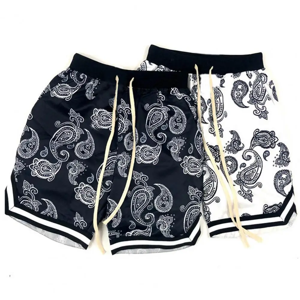 Top Trends: Harajuku Men Shorts Bandana Pattern Lace-up Elastic Waist Man Casual Beach Shorts Fashion Hip Hop Men&#039;s Brand Short Pant Bottoms Shoppable Styles