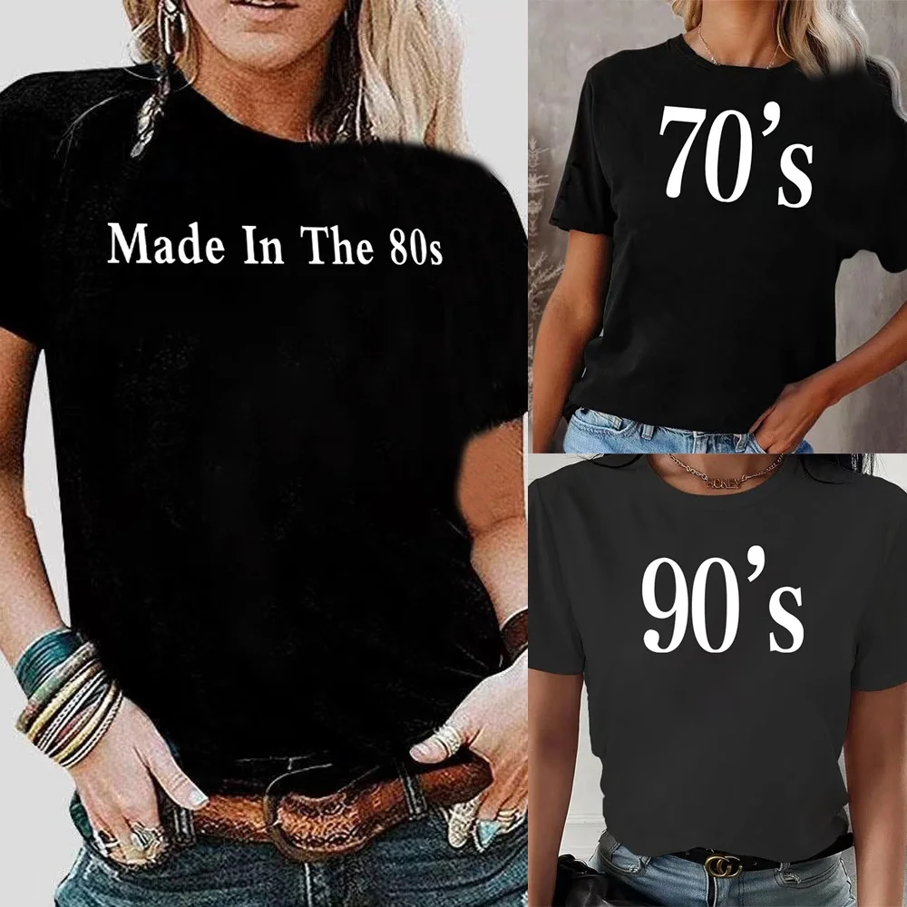 Top Trends: T-shirts Summer Women's Short-sleeved Female T Shirt Harajuku Casual Streetwear Made In The 60s~90s Tops Print Clothes Pullover Shoppable Styles