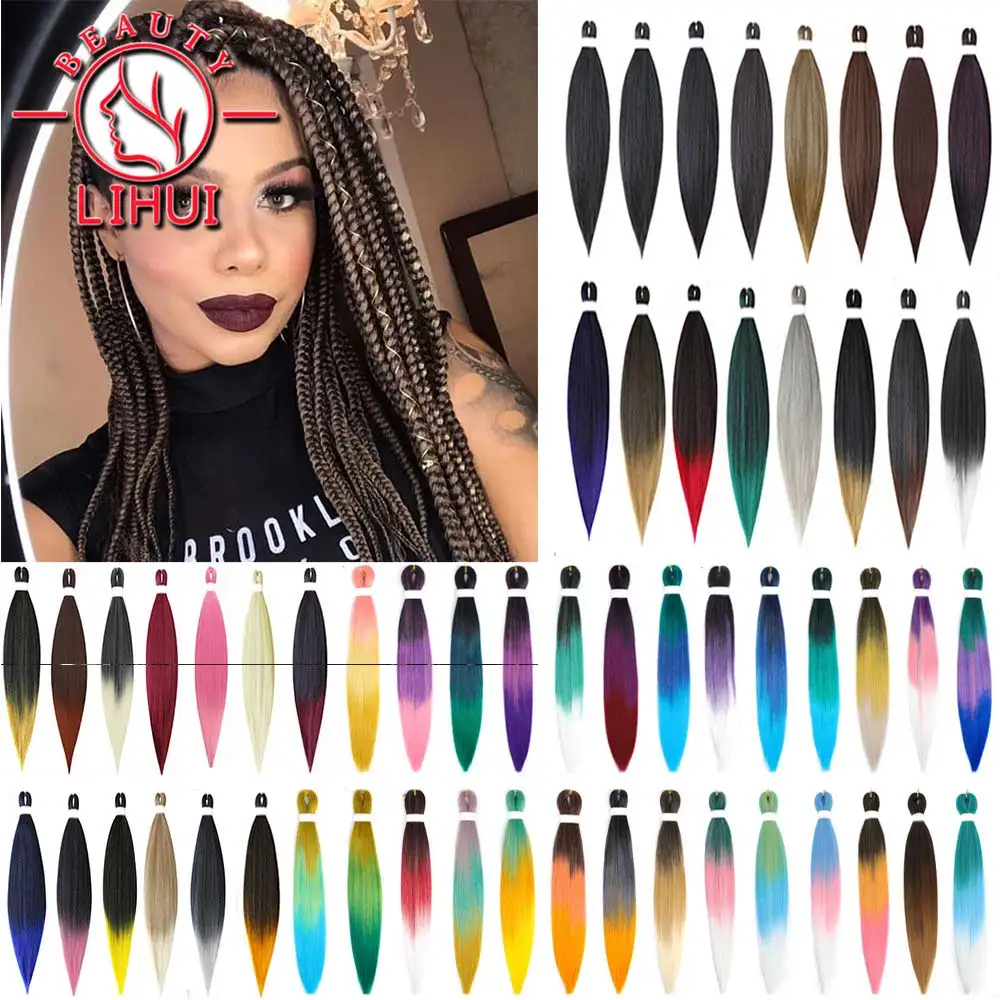 Top Trends: Easy Crochet Braids Ombre Hair Extensions Bundles Yaki Straight EZ Braiding Pre Stretched Synthetic Braid For African Women 6pcs Shoppable Styles