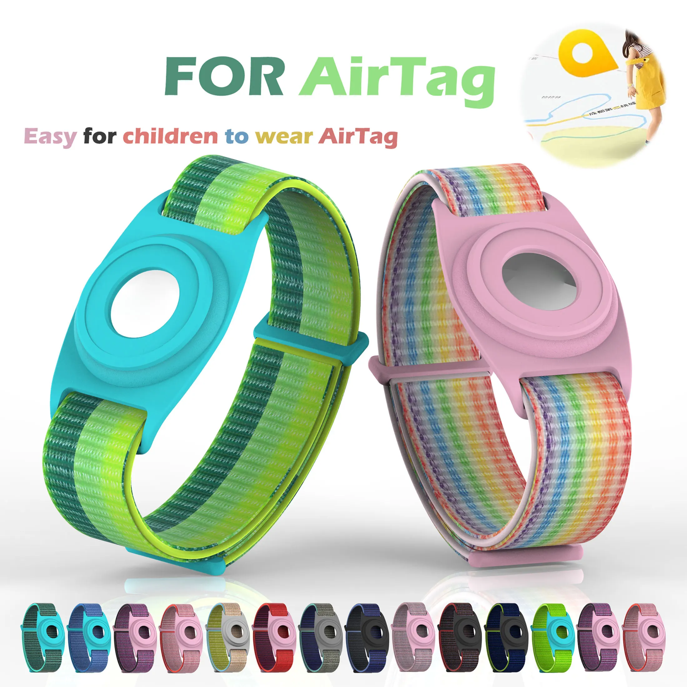 Top Trends: AirTag Case For Children Nylon Strap Child Loss Prevention Protective TPU Cover For Apple Airtags Tracker Shoppable Styles