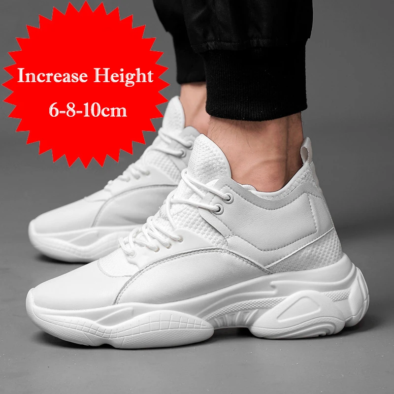 Top Trends: Spring Elevator Men's Shoes 10cm Hight-top PU Leather Elevator Shoes Teenager Sports Trendy Shoes Men's Sneakers Casual Shoes Shoppable Styles