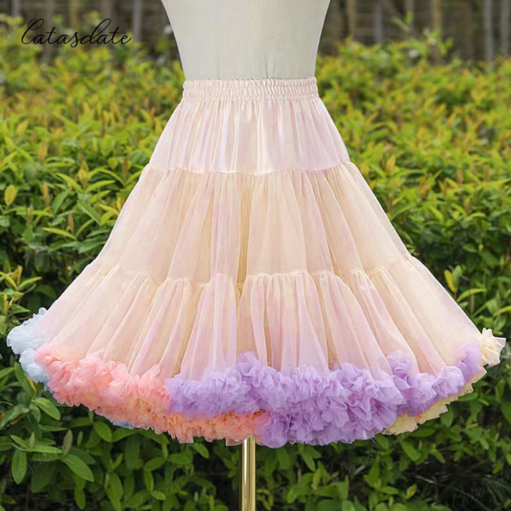 Top Trends: Catasdate Colorful Petticoat Women Elastic Puffy Tutu Skirt For Ballet Dress Fluffy Underskirt For Party With Tiered Layers Shoppable Styles