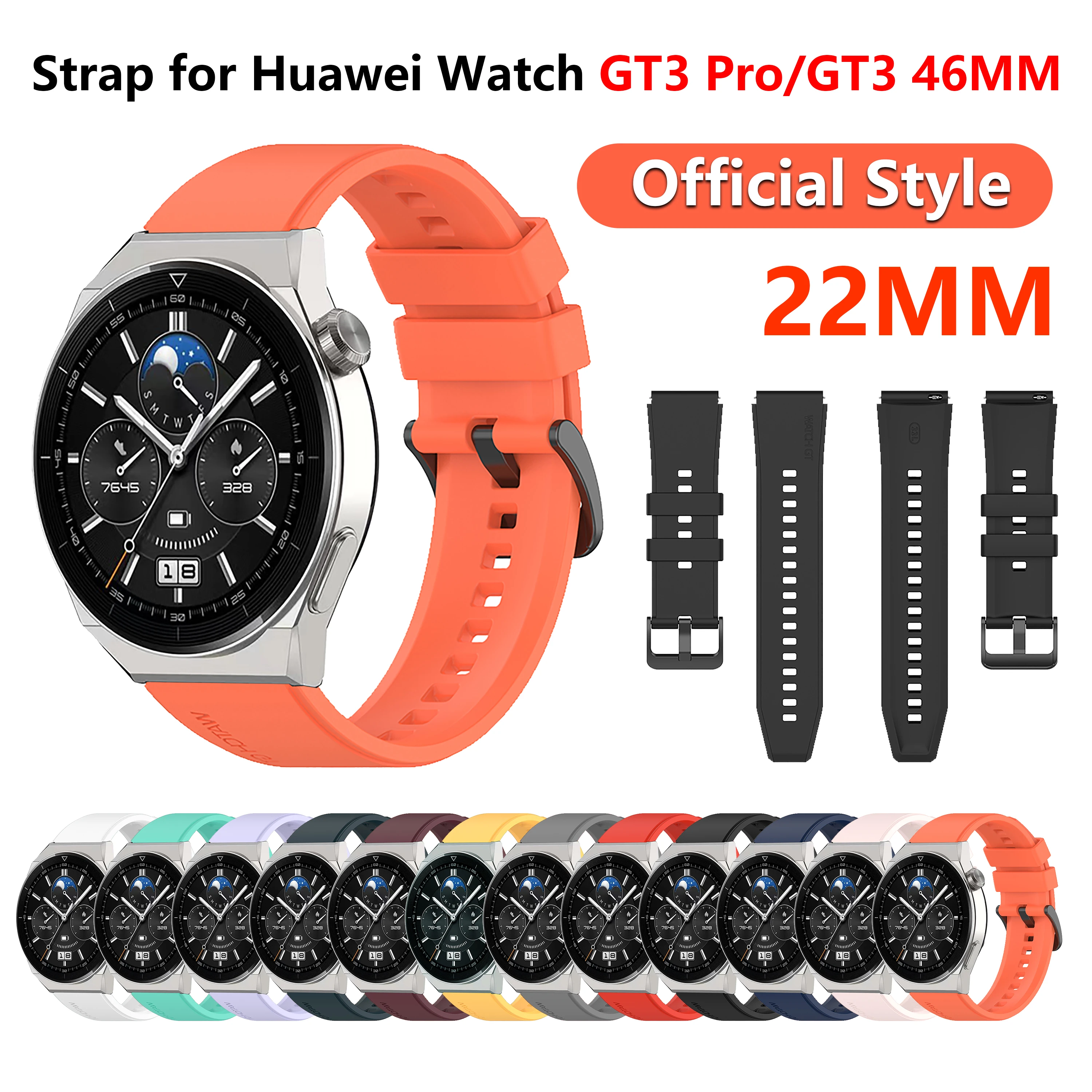 Top Trends: 22mm Silicone Strap For Huawei Watch GT3 Pro Official Watch Band Sport Bracelet For Huawei GT 3 Pro Gt3 46mm Smart Watch Correa Shoppable Styles