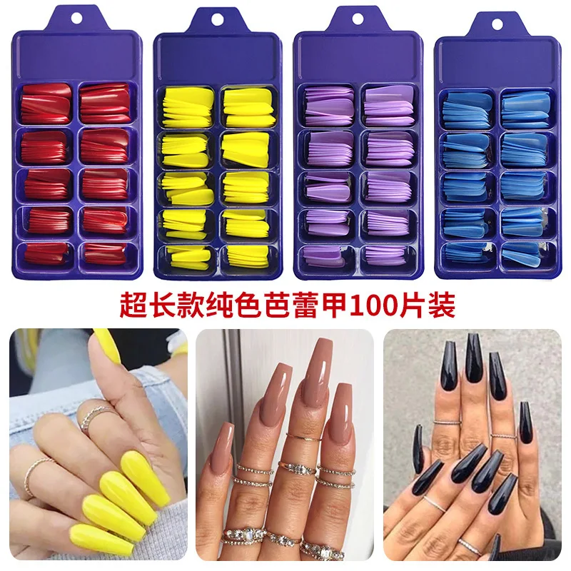 Top Trends: 100Pcs Candy Color Long Ballerina False Nail Tips Full Cover Matte Acrylic Fake Nails Tip DIY Beauty Manicure Extension Tools Shoppable Styles