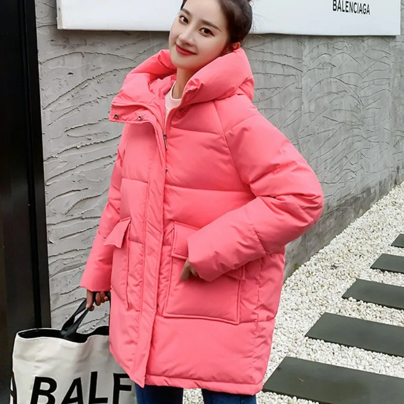 Top Trends: 2023 New Women Down Cotton Coat Winter Jacket Female Warm Thick Large Size Parkas Fashi Hooded Outwear Loose Short Overcoat Shoppable Styles