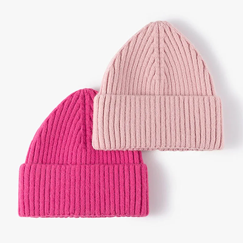 Top Trends: Winter Hats For Women Fashion Cashmere Knitted Cap Adult Solid Color Point Top Beanie Outdoor Warm Thick Ladies Skullcap Autumn Shoppable Styles