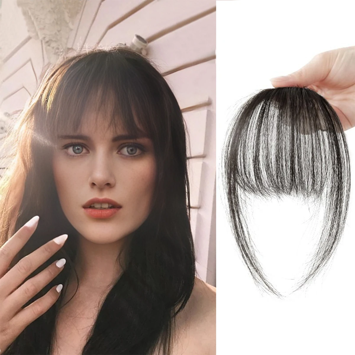 Top Trends: Clip In Bangs Wispy Bangs Clip In Hair Extensions, Brown Black Air Bangs Fringe With Temples Hairpieces For Women Curved Bangs Shoppable Styles