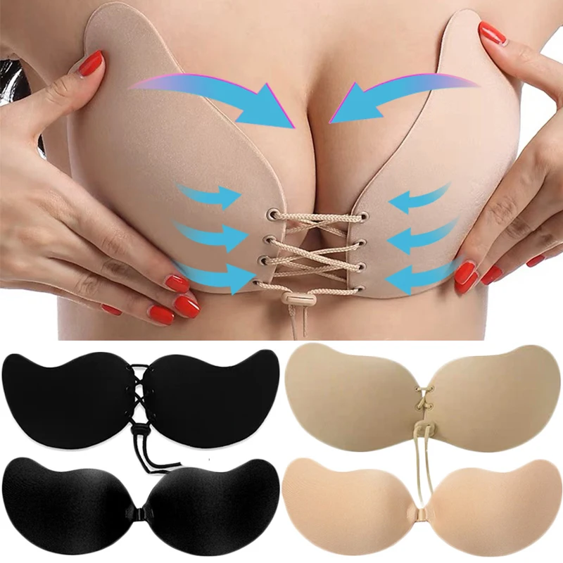 Top Trends: Women Push Up Invisible Bra Backless Strapless Seamless Front Closure Bralette Underwear Adhesive Silicone Sticky Bras Lingerie Shoppable Styles