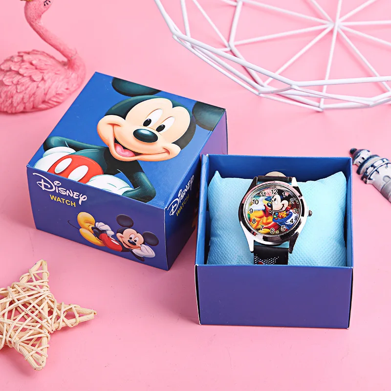 Top Trends: Random Style Patter With Box Disney Mickey Children&#039;s Watch Anime Figure Minnie Spiderman Quartz Watch Kids Watch Birthday Gifts Shoppable Styles