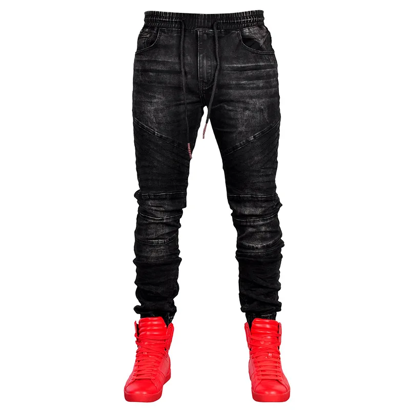 Top Trends: 2022 Spring And Summer New Men&#039;s Jeans Elastic Elastic Waist Harem Pants Slim Casual Mid-Waist Straight Pants Jogging Jeans Men Shoppable Styles