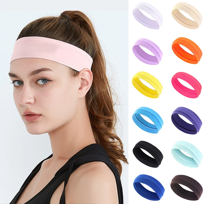 Top Trends: Milk Silk Fitness Headband For Women Yoga Sport Elastic Hair Band Female Headband Solid Color Running Hair Band Hair Accessory Shoppable Styles