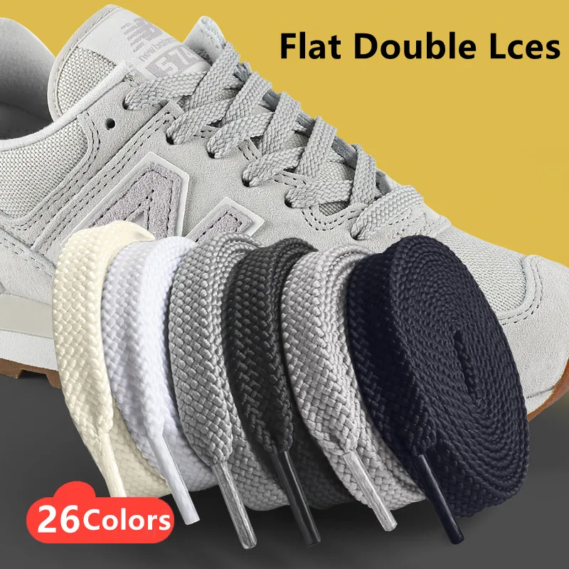 Top Trends: 1Pair Flat Classic Thicken Shoelace Black White Solid Shoelaces For Sneakers Running Sports Basketball Shoe Laces Casual Strings Shoppable Styles