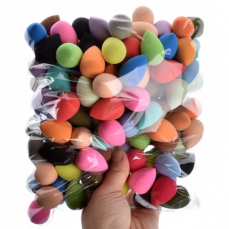 Top Trends: 100~500Pcs Wholesale Mini Makeup Sponge Beauty Egg Wet&Dry Dual Use Soft Foundation Puff Concealer Flawless Mixed Cosmetic Spong Shoppable Styles