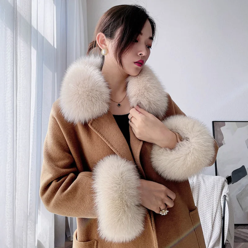 Top Trends: Real Fox Fur Collar And Cuffs Set Winter Neck Warms Fur Scarves Women Fur Shawl Sleeves Female Natural Fur Cuffs Shoppable Styles