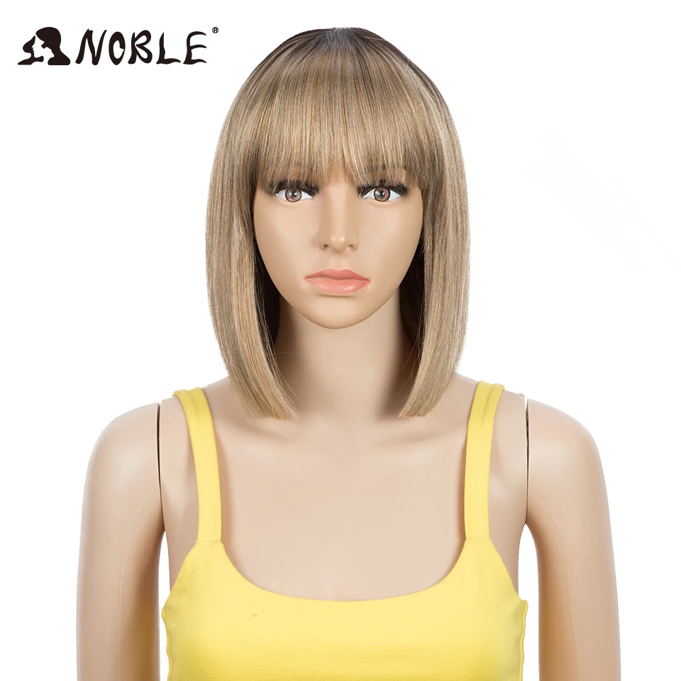 Top Trends: Noble Noble Cosplay Synthetic Wig Short Bob Straight 12 Inch Ombre Blonde Wig Synthetic Wig Blonde Wigs For Black Women Cosplay Shoppable Styles