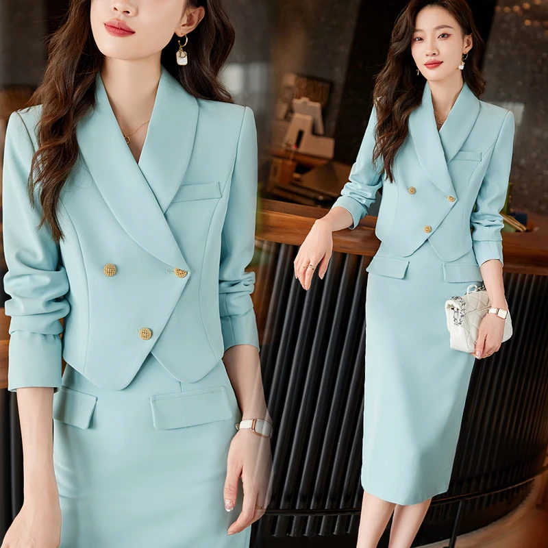 Top Trends: High Quality Korean Spring Autumn Pencil Skirt Blazer Sets Outfits Female Formal Business Womens Office Ladies Work Jacket Suit Shoppable Styles