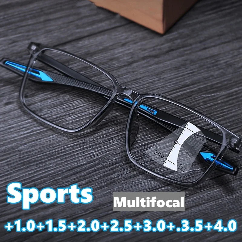 Top Trends: Fashion Multifocal Progressive Glasses Trendy Blue Light Blocking Sports Reading Glasses Men Women HD Lens Near And Far Eyewear Shoppable Styles